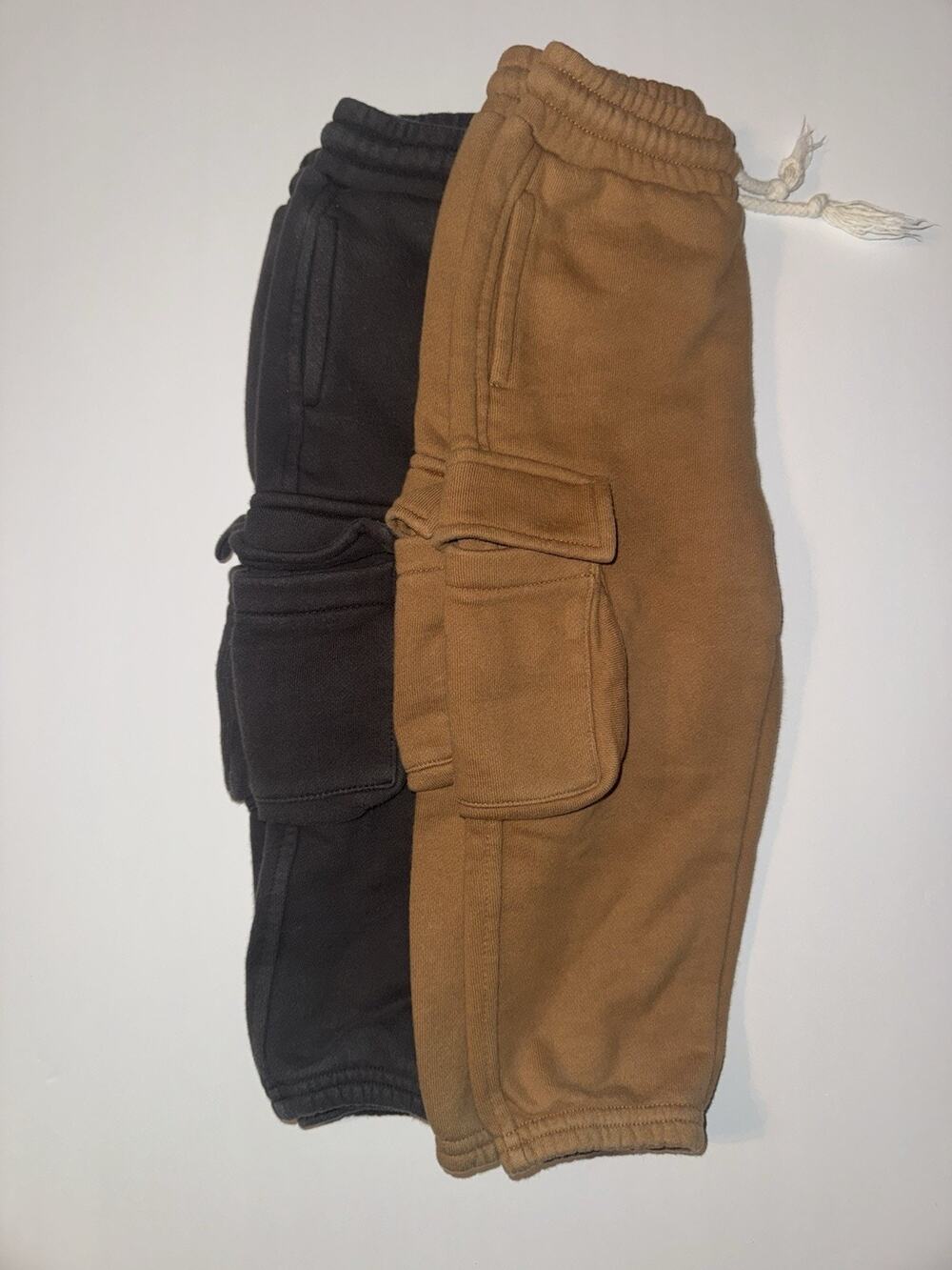Sova Toddler Cargo Jogger Pants 2T Brown Fleece Pull On Unisex Pockets